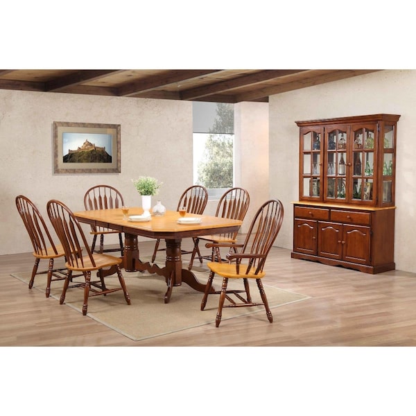 Sunset Trading Andrews Double Pedestal Extendable Dining Set 9 Piece DLU-ADW4296-C30-AW9PC - main